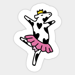 CUTE DANCING COW ART DRAWING Sticker